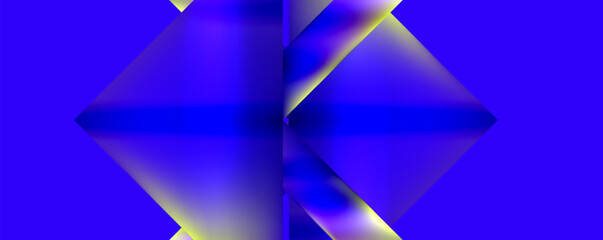 a blue background with a purple and yellow geometric pattern High quality