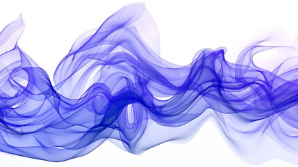 A vivid ultramarine abstract wave background with a white backdrop. - obrazy, fototapety, plakaty