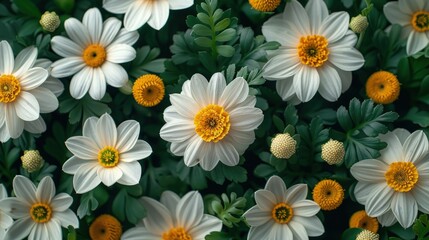 Floral Seamless Background. Daffodil Meadow Seamless Background.