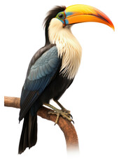 Fototapeta premium PNG Hornbill bird iridescent animal toucan beak