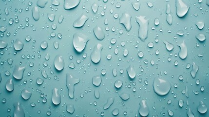 Refreshing blue background adorned with sparkling droplets of water, Ai Generated.