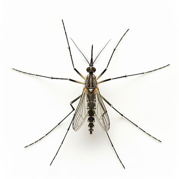 a Culex mosquito on white Background, 