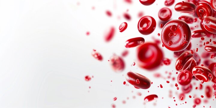 Digital illustration of red blood cells flowing, representing blood circulation or medical concepts.