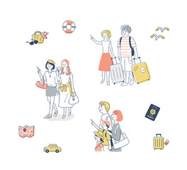 トラベルイメージ　人物とアイテム　セット