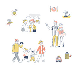 トラベルイメージ　人物とアイテム　セット