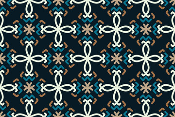 vintage seamless pattern with blue color