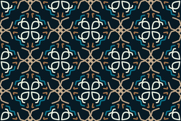 vintage seamless pattern with blue color