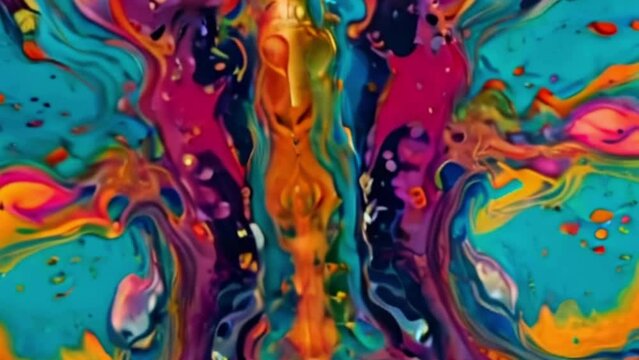 Abstract footage of colorful liquid mixture