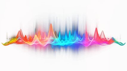 PNG rainbow sound wave effect, transparent background 