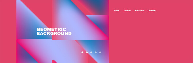 A vibrant geometric background featuring a blend of pink and electric blue, with hints of violet and magenta creating a colorful patterned rectangle with a blurred effect