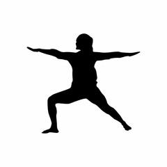 Fototapeta na wymiar Yoga Fitness Icon. Flat Design Isolated Illustration. Yoga Meditation Exercise Stretching People Icon Sign Symbol Pictogram 