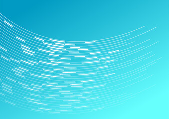 Abstract blue white geometric curved stripes and lines tech background. Vector minimal design