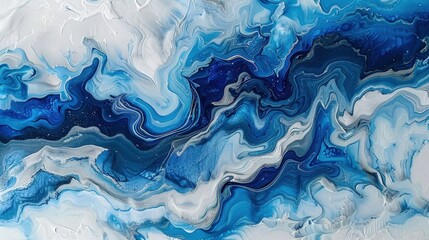Blue and white oil painting mixed. Best for Abstract background.