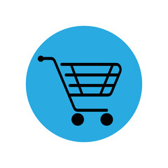 Shopping cart vector icon, flat design. Isolated on white background.