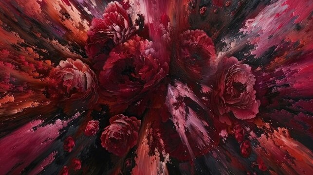 Red and black oil painting collide. Best for Abstract background.