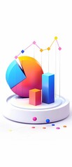 Statistic chart icon, growth graph, data visualization, analytical symbol, 