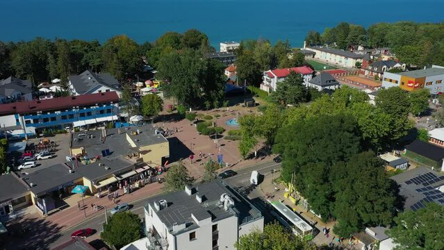 Promenade In Jastrzebia Gora Promenada Swiatowida Aerial View Poland