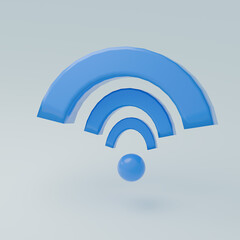 3D icon of wifi, wireless connection and internet technology concept, 3d render.