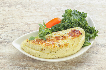 Roasted traditional cheese haloumi