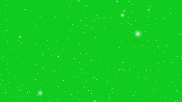 Slow falling snow on the green screen background, 4k footage, winter snow, falling snow animation, seamless loop.