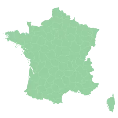 Deurstickers フランス　地図　緑　地方　アイコン © J BOY
