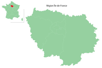 フランス　地図　緑　地方　アイコン - obrazy, fototapety, plakaty