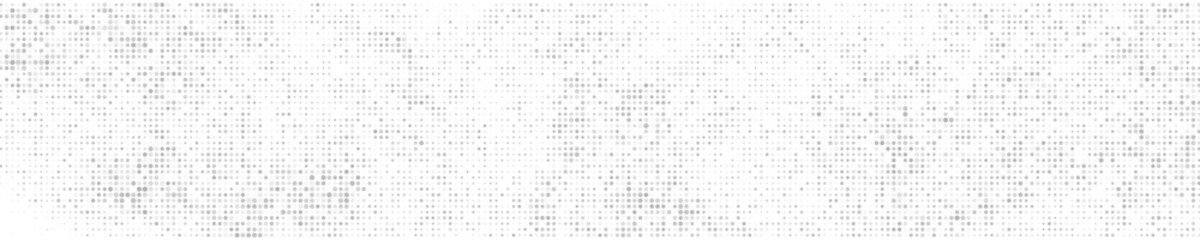 White And Grey Halftone Dotted. Panoramic Background. Abstract Polka Dots Pattern. Pop Art Style Backdrop. Wide Horizontal Long Banner. Vector Illustration, Eps 10. 