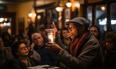 Man Holding Lit Candle