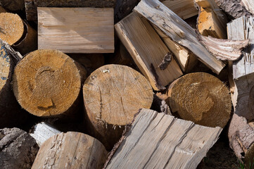 
Chopped wood ready for heating. Detailed view.