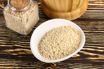 Sesame seeds heap in the bowl