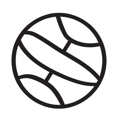 black and white volleyball outline vector