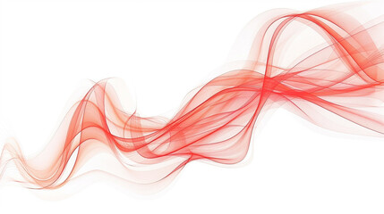 A dynamic abstract line art in radiant red, symbolizing the energy and power of the wind, isolated on a white background.