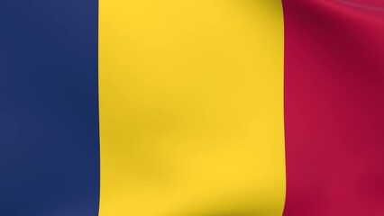 Waving flag of Chad Animation 3D render Method
