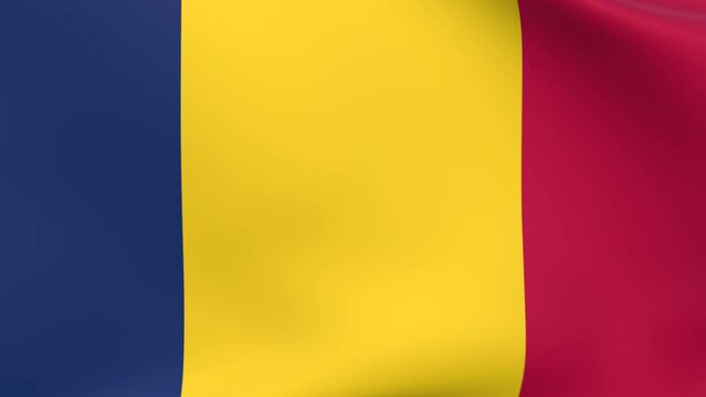 Waving flag of Chad Animation 3D render Method