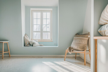 Fototapeta premium Inviting and comfortable room composition bathed with natural light.