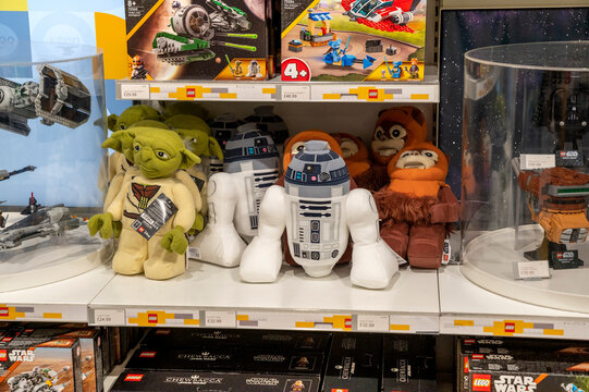 London, UK - March 22, 2024 :  The LEGO Store, Leicester Square, London. The LEGO Group is a Danish construction toy production company based in Billund, Denmark.