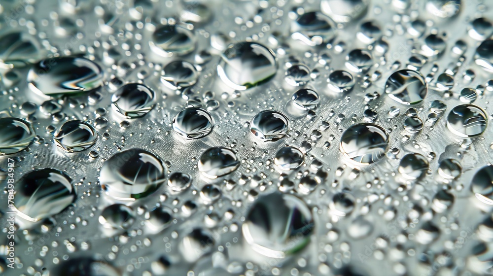 Wall mural Textures and Patterns: A photo macro close-up of raindrops on a spider web