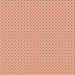 Abstract geometric seamless pattern Small orange dark grey blue polka dots Light peach apricot background