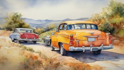 Watercolor Car