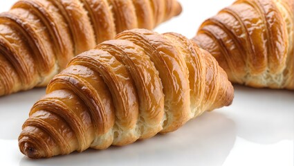 One-croissant-closeup--isolated-on-white-background
