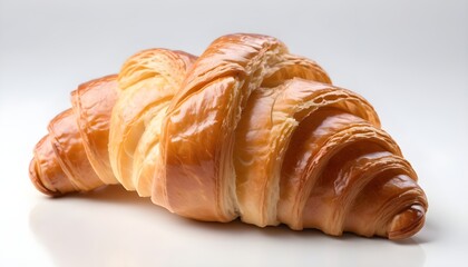 One-croissant-closeup--isolated-on-white-background