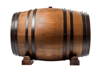 PNG Old wooden wine barrel keg white background