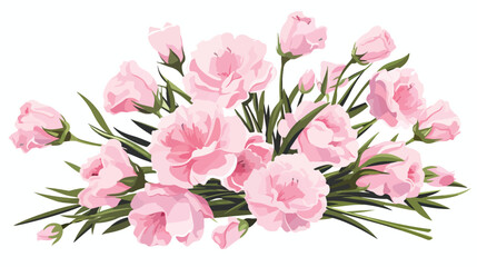 A bouquet of pink Lisianthus with buds  - obrazy, fototapety, plakaty