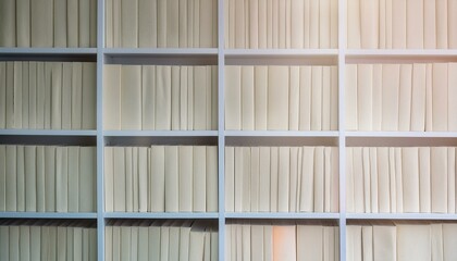 White library book shelves packed with colorful books