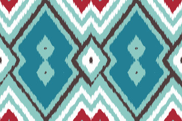 ikat Abstract Ethnic art. Seamless pattern in tribal, folk embroidery, and Mexican style. Aztec geometric art ornament print.Design for carpet, cover.wallpaper, wrapping, fabric, clothing