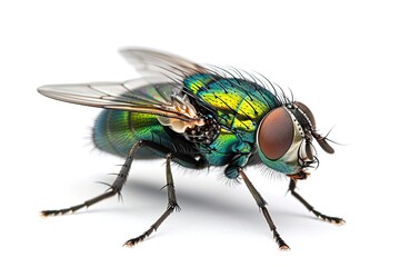 Mystic portrait of Blow Fly, beside view, full body shot, Close-up View, 
