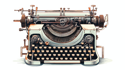Fototapeta na wymiar A close-up of a vintage typewriter with keys 