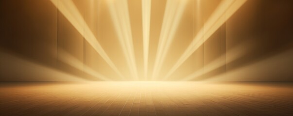 3D rendering of light brown background with spotlight shining down on the center.