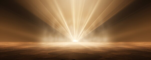 3D rendering of light brown background with spotlight shining down on the center.