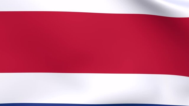Waving flag of Costa Rica Animation 3D render Method